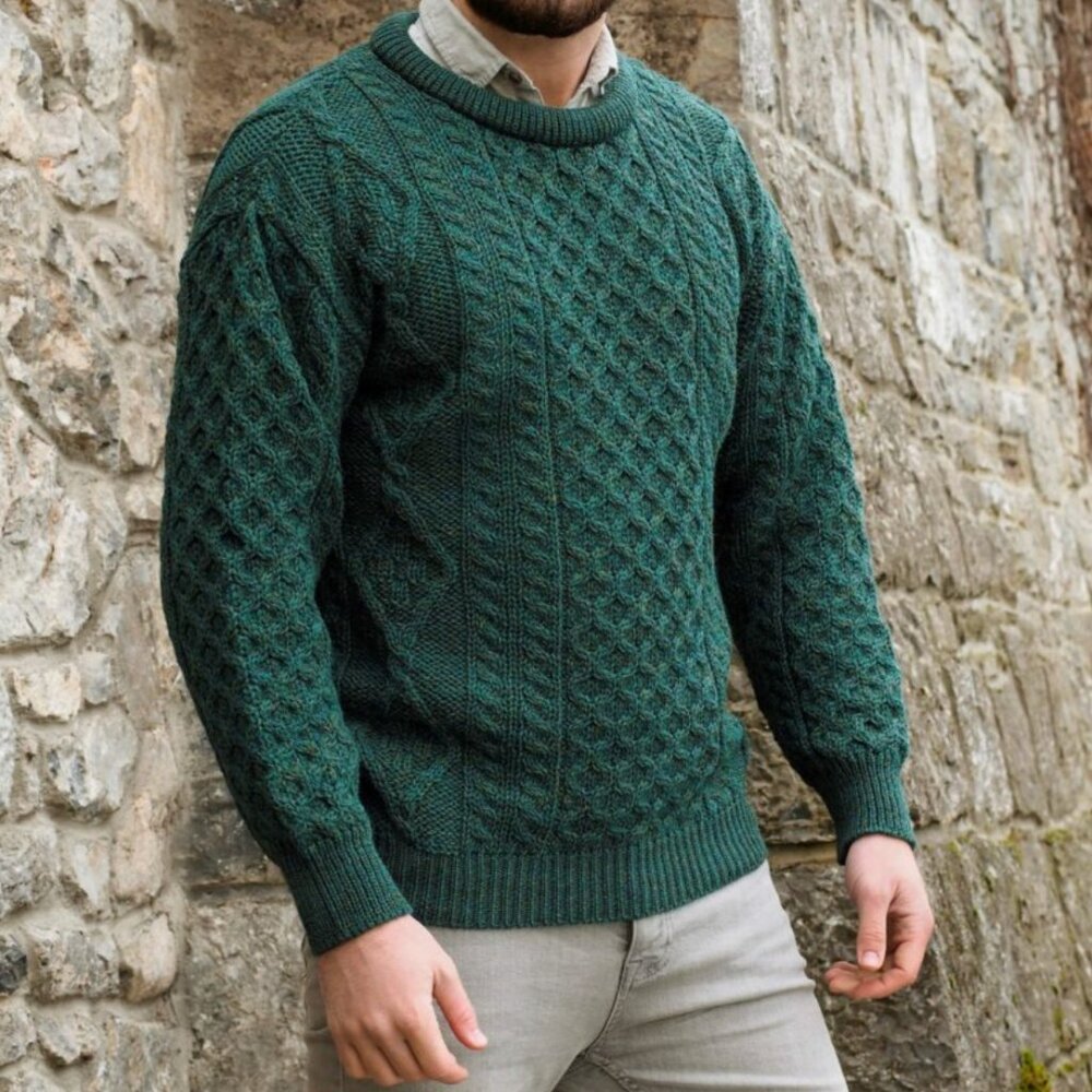 NWT - Aran's Crafts - Irish woolen sweater - M Green